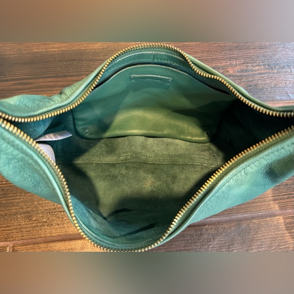 SOLD Madewell The Piazza Slouch Bag, Braided Edition; Teal Leather Shoulder Bag - Picture 6 of 9